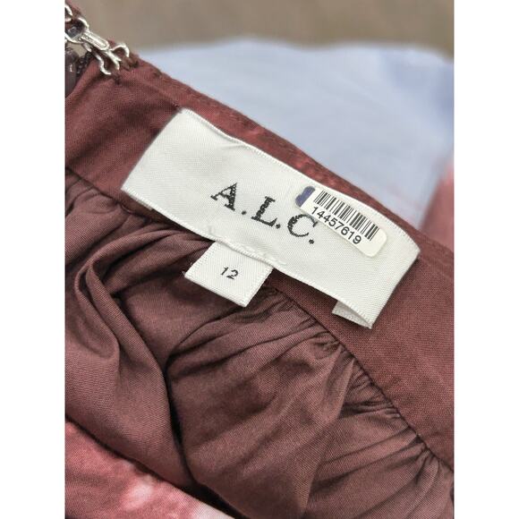 A.L.C. Blair Dip Dye Sky Blue & Brown Halter Neck Fudge Maxi Dress Size 12 FLAW - Picture 13 of 16